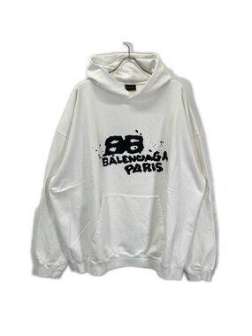 Balenciaga White BB Icon Hoodie